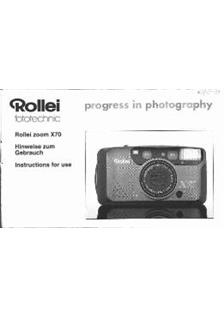Rollei X 70 manual. Camera Instructions.